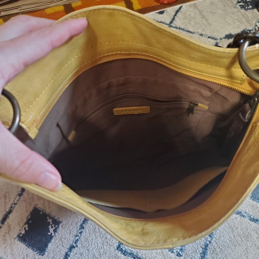 TANO Soft Leather Yellow White Brown Purse - Picture 5 of 8